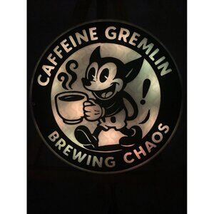 CAFFEINE GREMLIN BREWING CHAOS3D Printed wall Lamp w/remote coffee lover edition